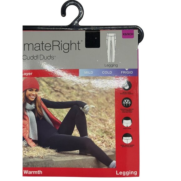 NWT Cuddl Duds Women’s XS ClimateRight Plush Warmth Frigid Leggings Base Layer - Picture 2 of 3